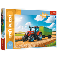 Puzzle,Trefl Puzzle 100 - Mezőgazdasági gépek - Traktor pótkocsival Trefl 16494 puzzle, kirakós