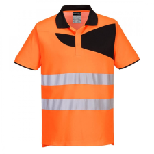 PW212 Portwest PW2 Jól láthatósági Galléros Póló S/S (narancs/fekete) láthatósági ruházat