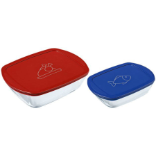  PYREX 913S567/7645 Ételtároló doboz szett, téglalap alakú, 2 db (3426470297578) uzsonnás doboz