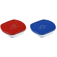  PYREX 913S570/7646 Ételtároló doboz szett, négyzet alakú, 2 db (3426470297721) uzsonnás doboz