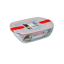 Pyrex COOK&HEAT Szögletes sütőtál műanyagfedővel 28cm edény