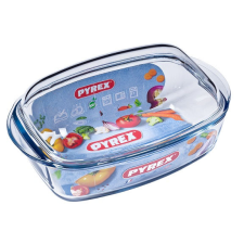 Pyrex Essentials szögletes sütőtál fedővel 6,5l edény