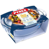 Pyrex , ovális, fedővel, 4,1 l, üveg
