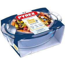 Pyrex , ovális, fedővel, 4,1 l, üveg edény