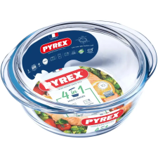 Pyrex sütőedény fedővel, 2,1 l üveg edény
