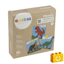 Q-BRiCKS | Dinoszauruszos készségfejlesztő mozaik építőjáték készlet barkácsolás, építés