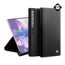 QIALINO Huawei Mate Xs 2 tok álló, valódi bőr (flip, oldalra nyíló, asztali tartó funkció) fekete tok és táska