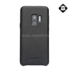 QIALINO műanyag telefonvédő (valódi bőr bevonat) FEKETE (GP-78018)