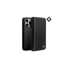 QIALINO tok álló, valódi bőr (FLIP, oldalra nyíló) FEKETE [Apple iPhone 14] tok és táska