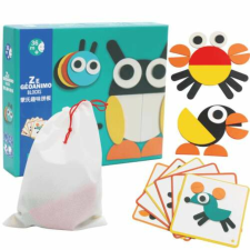 Qingtang Craft Montessori Logikai tangram játék - Állatok - Ze Geoanimo kreatív és készségfejlesztő