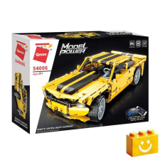  QMAN 54006 - Sárga klasszikus sportautó - 100% technic-kompatibilis építőjáték barkácsolás, építés