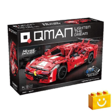 QMAN QMAN 54007 - Lightning Flame piros versenyautó - 100% technic-kompatibilis építőjáték barkácsolás, építés
