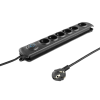 Qoltec 50111 túlfeszültségvédő 6 aljzatos elosztó 1.8m - Fekete (50111)