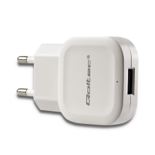 Qoltec 50193 Hálózati USB töltő Okostelefon / Tablet számára (5V | 2.4A) Fehér (50193) mobiltelefon kellék