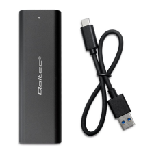 Qoltec 50311 M.2 NGFF USB 3.1 Type-C Külső SSD ház - Fekete asztali számítógép kellék