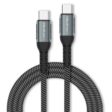 Qoltec 52357 USB-C apa - USB-C apa 2.0 Adat és töltő kábel - Fekete (1m) kábel és adapter