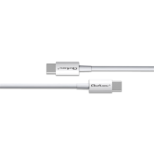 Qoltec 52359 USB-C apa - USB-C apa 2.0 Adat és töltő kábel - Fehér (1m) (52359) kábel és adapter