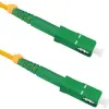 Qoltec 54365 Optic Patchcord SC/APC-SC/APC, Singlemode, 9/125, G652D, Simplex 1,5m Sárga-zöld optikai Kábel (54365)