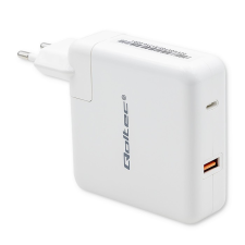 Qoltec GaN USB-A/USB-C Hálózati töltő - Fehér (108W) (51710) mobiltelefon kellék