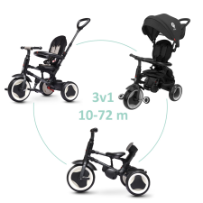 QPlay Rito Eva Plus 3in1 tricikli, fekete lábbal hajtható járgány