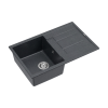 Quadron MORGAN 111, 780 x 500 mm black diamond fekete színű gránit mosogatótálca csepptálcával