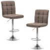 Quasar & Co. 2 db bárszék készlet, Quasar &amp; Co.®, állítható magasságú, 360°-os forgási rendszer, csúszásmentes láb, króm talp, fix fém lábtámasz, ökológiai bőr, bézs