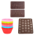 Quasar & Co. Quasar & Co.® cukrászszett, 27 db macaron lap, 24 db muffin forma, 2 db betűkkel és számokkal díszített forma, szilikon, barna-sárga