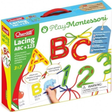 Quercetti Montessori ABC+123 Fűzős Fejlesztő Játék (040-2808) kreatív és készségfejlesztő