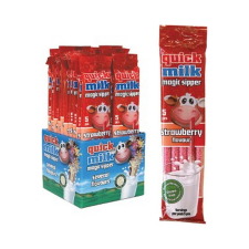 Quick Milk eper ízű ízesített szívószál - 30g szörp