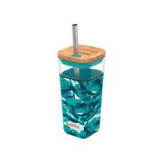 Quokka Cube, üvegpohár szilikon felülettel Vízvirágok, 540ml, 40060 termosz