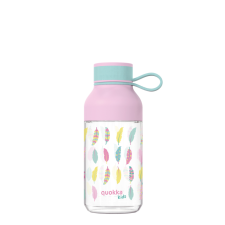 QUOKKA Kids Ice Feathers BPA mentes műanyag kulacs pánttal 430ml - Quokka kulacs, kulacstartó