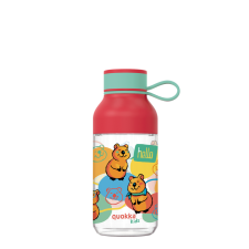 QUOKKA Kids Ice Happy BPA mentes műanyag kulacs pánttal 430ml - Quokka kulacs, kulacstartó