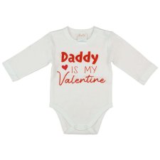  &quot;Daddy is my Valentine&quot; feliratos valentin napi baba body fehér - 92-es méret kombidressz, body