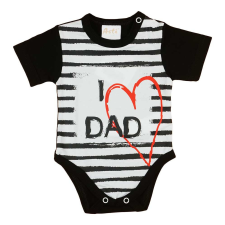 "I LOVE MY DAD" feliratos rövid ujjú baba body fekete kombidressz, body