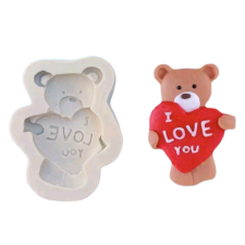  "I LOVE YOU" szív és maci, szilikon formázó sütés és főzés