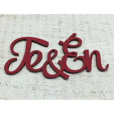  &quot;Te&amp;Én&quot; felirat meggypiros dekorációs kellék