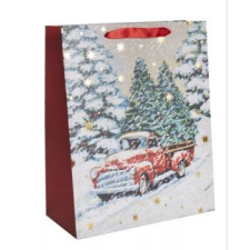 Qx Ajándéktasak havas táj mintával - 18 x 23 cm party kellék