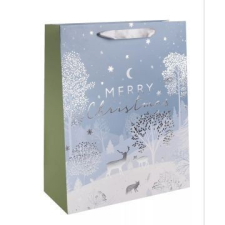 Qx Ajándéktasak Merry Christmas felirattal - 18 x 23 cm party kellék