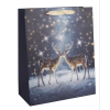 Qx Ajándéktasak rénszarvas mintával - 26 x 32 cm