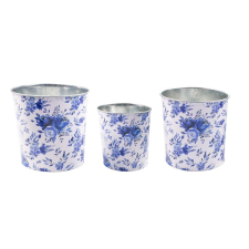 QX-IMPEX KFT IRIS bádog kaspó x3db kék virág 11 5-15cm (81031) kerti tárolás