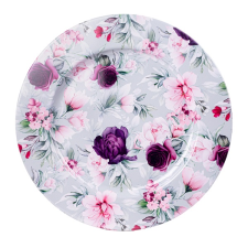 QX-IMPEX KFT IRIS bádog tálca virágos lila/rózsa 33x1,5cm (81061) tányér és evőeszköz