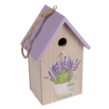 QX-IMPEX KFT IRIS dekor fa akasztós ház levendulás 10x8x18cm (65692) party kellék