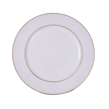 QX-IMPEX KFT IRIS műanyag tálca, arany dísz széllel, fehér 33 cm (676569) tányér és evőeszköz