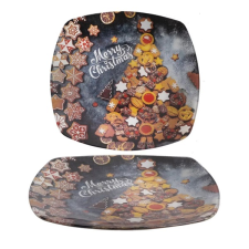 QX-IMPEX KFT IRIS üveg kínáló mézeskalács minta 30x20cm (102009) tányér és evőeszköz