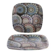 QX-IMPEX KFT IRIS üveg tál mandala minta minta 20cm (102025) tányér és evőeszköz
