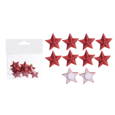 QX-Impex Piros csillag 10db-os karácsonyi dekoráció