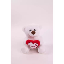 Qx Maci plüssfigura szívvel - 15 cm, fehér plüssfigura