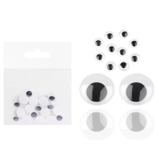 Qx Mozgó szem, kerek 12mm 18db/csomag dekorációs kellék