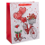 Qx Romantikus bicikli mintás ajándéktasak, piros - 18 x 23 cm
