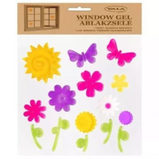 Qx Tavaszi virágok ablakzselé - 20 x 20 cm party kellék